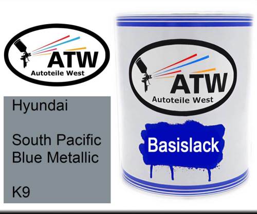 Hyundai, South Pacific Blue Metallic, K9: 1L Lackdose, von ATW Autoteile West.